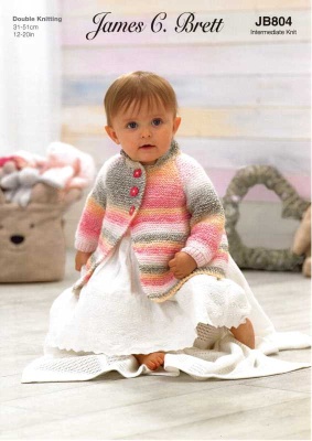 Knitting Pattern - James C Brett JB804 - Baby Twinkle Print DK - Jacket, Cardigan and Hat